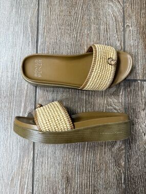 Donald J. Pliner Farrah Natural Woven Slide Sandals- 7.5